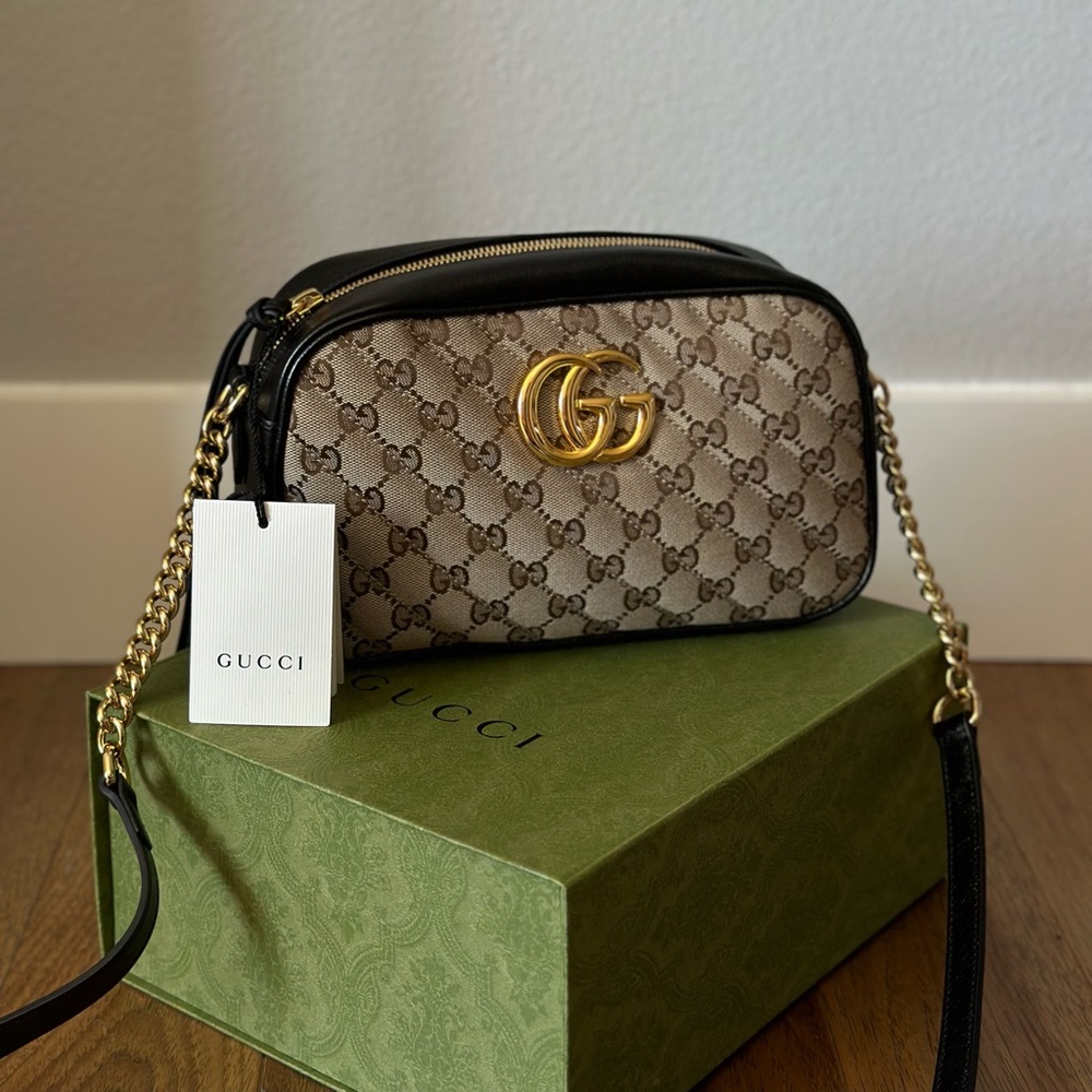 GG Marmount GG MATELASSÉ Bag Canvas Leather Camera BAG Crossbody